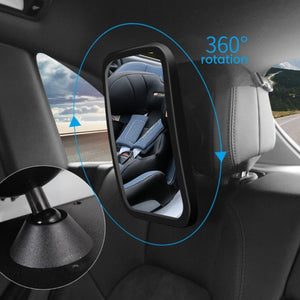 Movana Car Seat Mirror with 360° Rotation | Shatterproof & Adjustable Car Seat Mirror