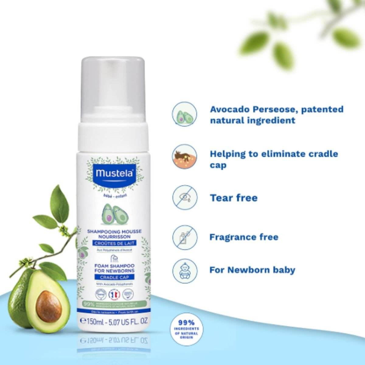 Mustela Newborn Foam Shampoo (150ml) Baby Skincare