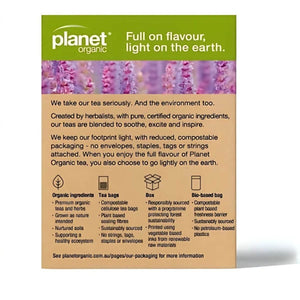 Planet Organic Female Balance Tea box with 25 compostable pyramid tea bags and organic herbal ingredients