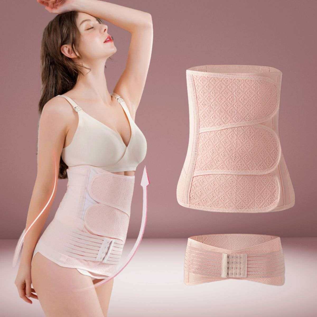 MaterniCare ReShape postpartum belly band 2-piece cotton set with pelvic belt