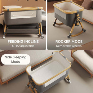 Toddly CuddleCrib 3-in-1 adjustable height baby bassinet with breathable mesh and premium mattress