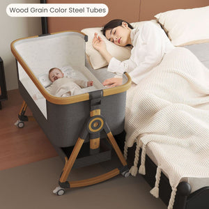 Toddly CuddleCrib 3 - in - 1 Bassinet – Rocker, Adjustable Height & Premium Mattress Baby Bassinet