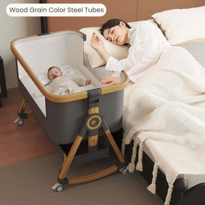 Toddly CuddleCrib 3-in-1 adjustable height baby bassinet with breathable mesh and premium 4D Air Fiber mattress