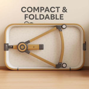 Toddly CuddleCrib 3-in-1 baby bassinet with adjustable height, rocking cradle, breathable mesh, wood grain finish, and premium 4D Air Fiber mattress