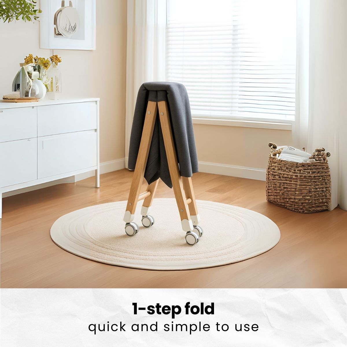 Toddly CuddleCrib Oval 3 - in - 1 Wooden Bassinet – Rocker, Foldable & Premium Mattress Baby Bassinet