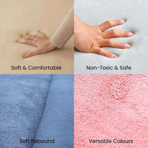 Toddly CushyCrawl V2.0 waterproof memory foam play mat in coral velvet