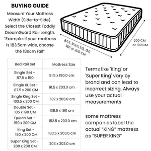 Toddly DreamGuard V2 adjustable baby bed rail with breathable mesh for secure, stable nighttime protection