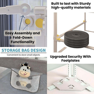 Toddly DreamGuard V2 adjustable baby bed rail with breathable mesh and steel frame for child safety and secure sleep.