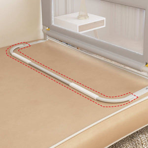 Toddly DreamGuard V2 adjustable baby bed rail with breathable mesh and child-safe lock for secure toddler sleep