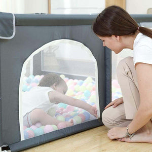 Toddly Explorer Max spacious and safe baby playpen with mesh design and zippered door