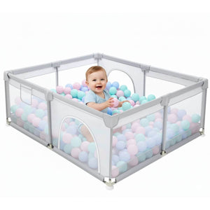 Toddly Explorer Max spacious baby playpen with mesh sides and zippered door for safe play