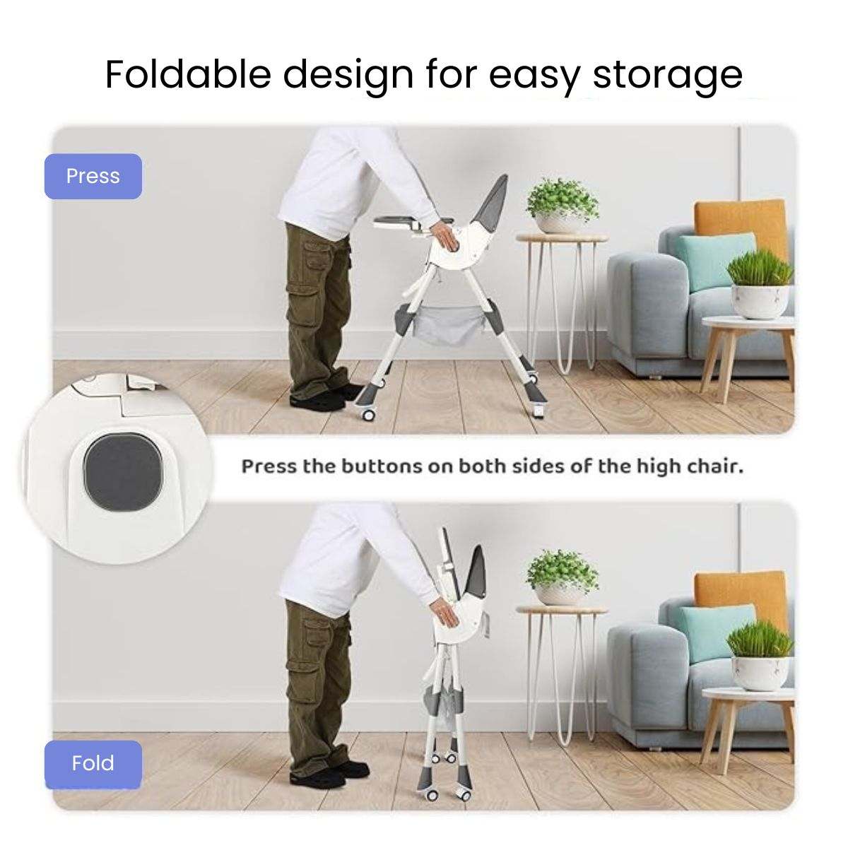 Toddly FlexiGrow 4-in-1 baby high chair with 5-point harness and adjustable tray for safety and versatility
