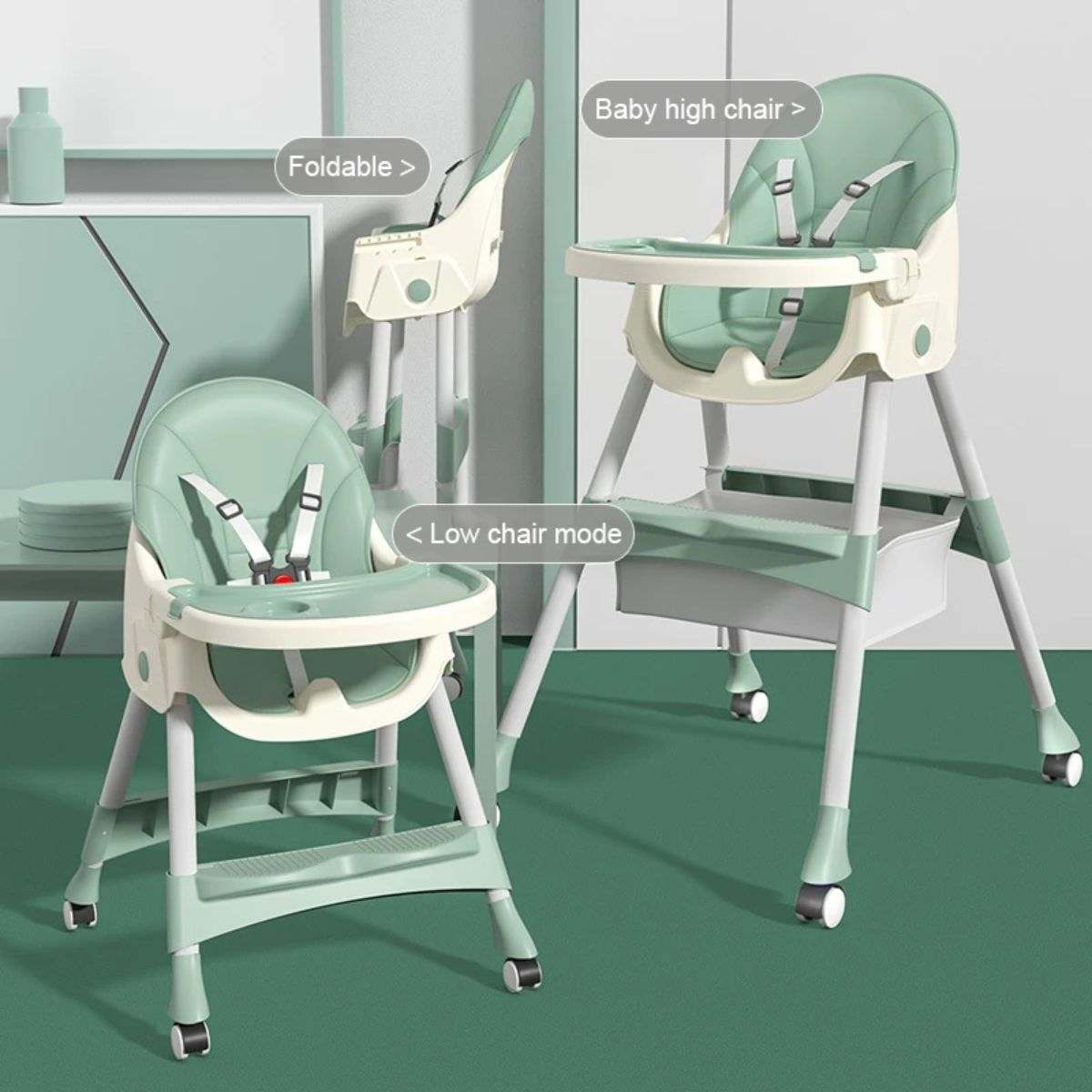 Toddly FlexiGrow high chair with 4-in-1 adjustable design and enhanced safety features