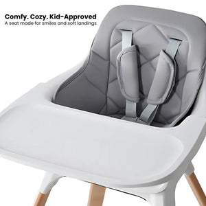 Toddly FlexiGrow Beechwood Baby High Chair Ergonomic 3 - in - 1 with Adjustable Footrest High Chair