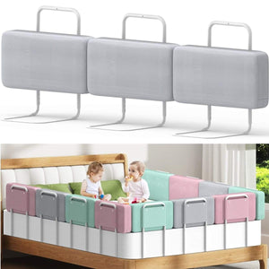 Toddly FoamGuard adjustable height toddler bed rail with soft fabric and easy installation for travel and home safety