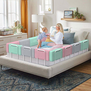 Toddly FoamGuard adjustable toddler bed rail with soft fabric and easy installation for travel safety