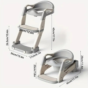 Toddly GrowStep 2 - in - 1 Potty Training Seat & Stool | Safe, Adjustable, & Foldable Toddler Toilet Trainer Baby Stool & Toilet Seat