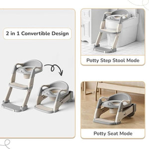 Toddly 2-in-1 adjustable foldable toilet training seat and step stool for toddlers