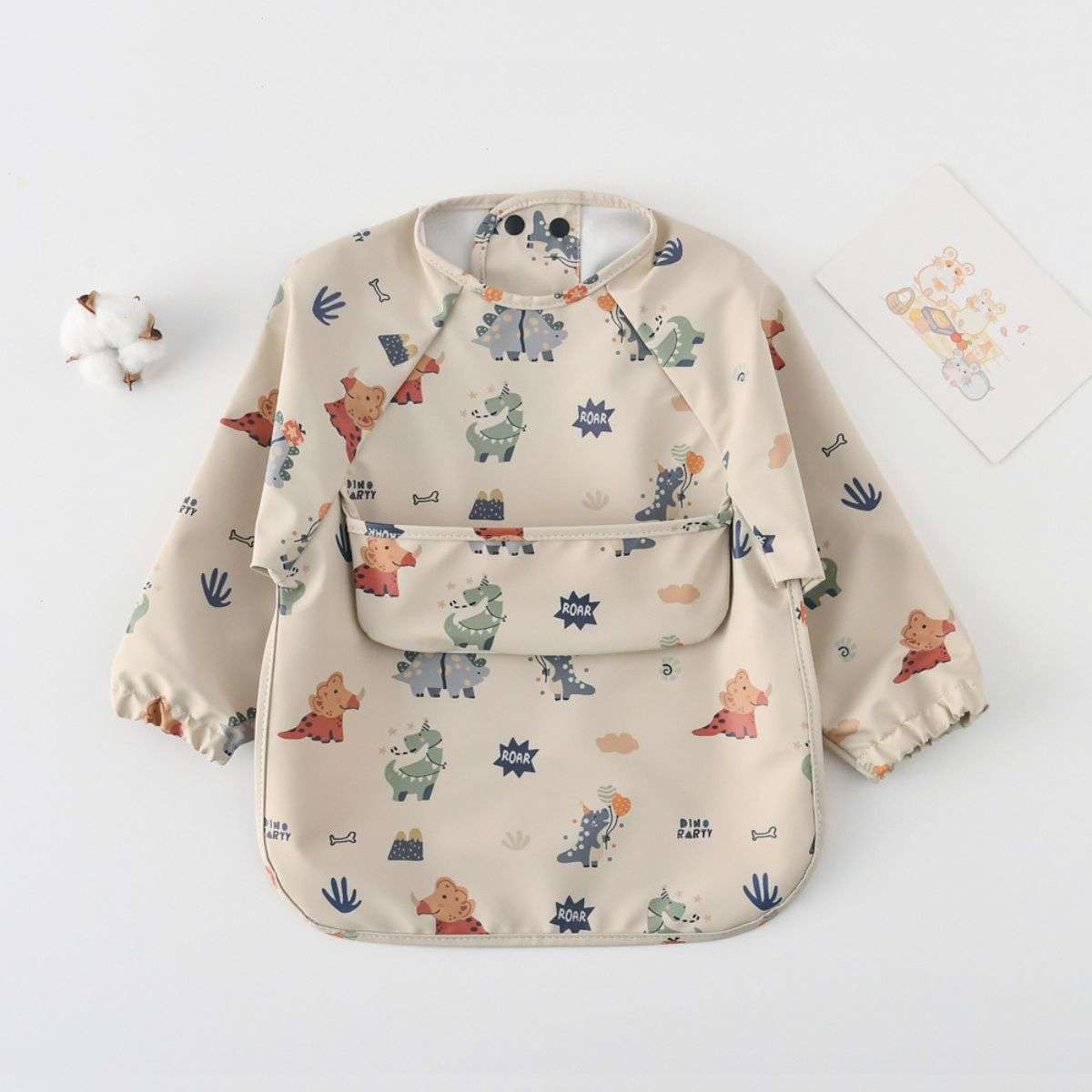 Toddly Long Sleeve Bib | Waterproof, Full - Coverage Smock for Babies & Toddlers Full Sleeves Bib