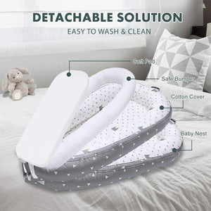 Toddly SnuggleNest Baby Nest Adjustable Baby Lounger 100% Cotton OEKO - Tex Certified Baby Nest