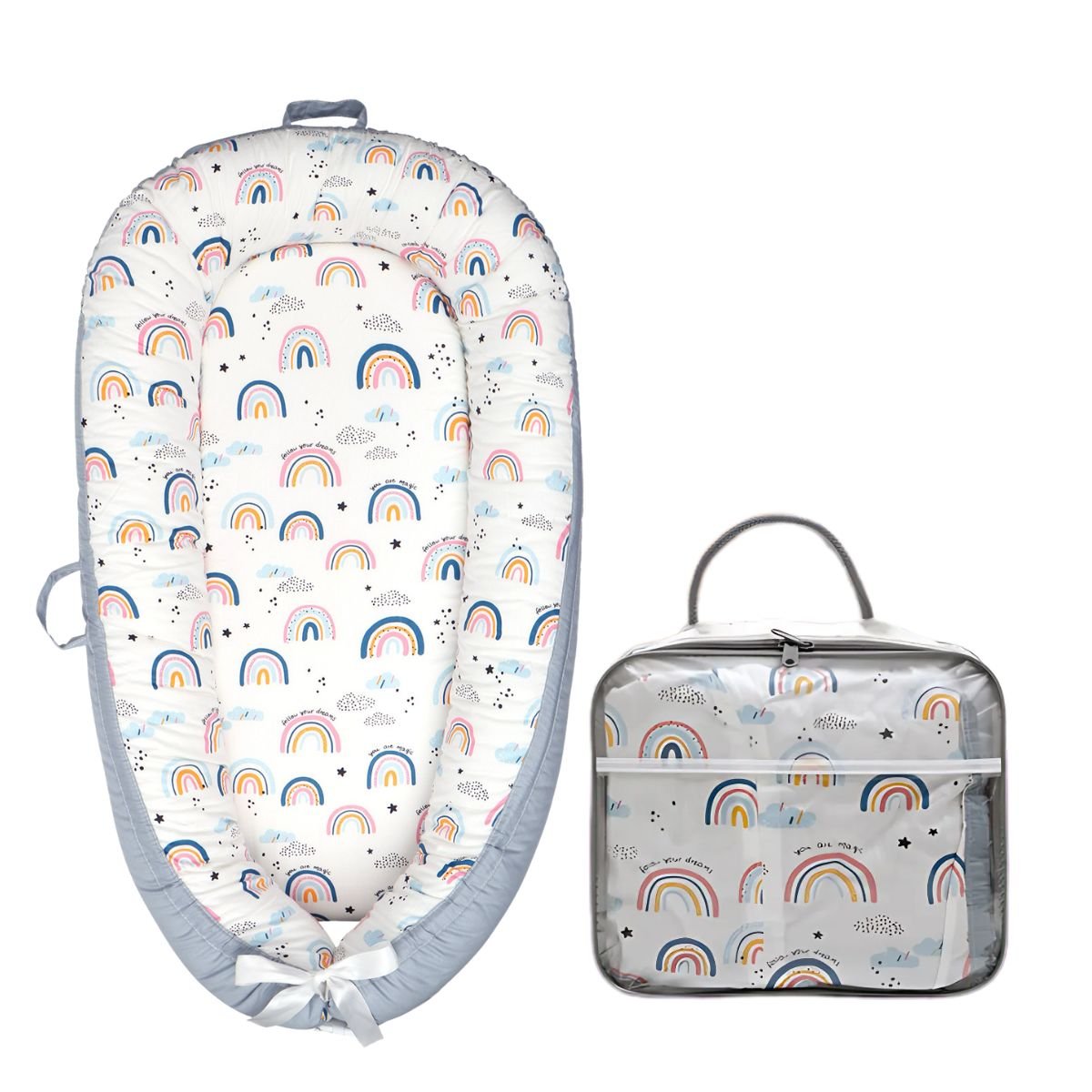 Toddly SnuggleNest Baby Nest Adjustable Baby Lounger 100% Cotton OEKO - Tex Certified Baby Nest