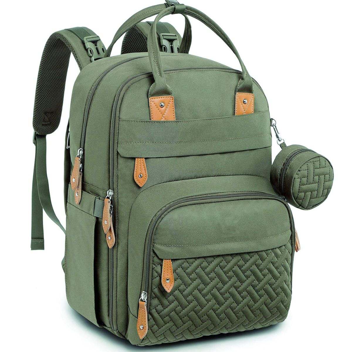 Toddly Urban Ease Series diaper bag with multiple compartments and portable changing pad for organized parenting on the go