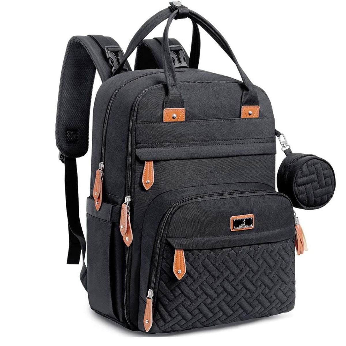 Toddly Urban Ease Series waterproof diaper bag with multiple compartments and portable changing pad