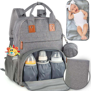 Toddly Urban Ease Series waterproof diaper bag with multiple compartments and portable changing pad for baby essentials