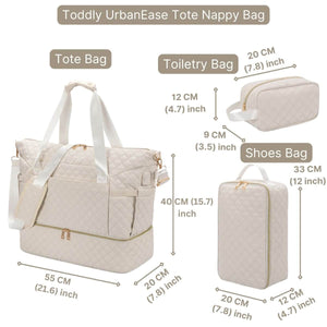Toddly UrbanEase Tote Nappy Bag large-capacity, stylish, travel-friendly baby carryall with multi-compartment organization