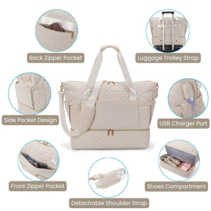 Toddly UrbanEase Tote Nappy Bag large-capacity stylish travel-friendly baby carryall with multiple compartments and stroller straps