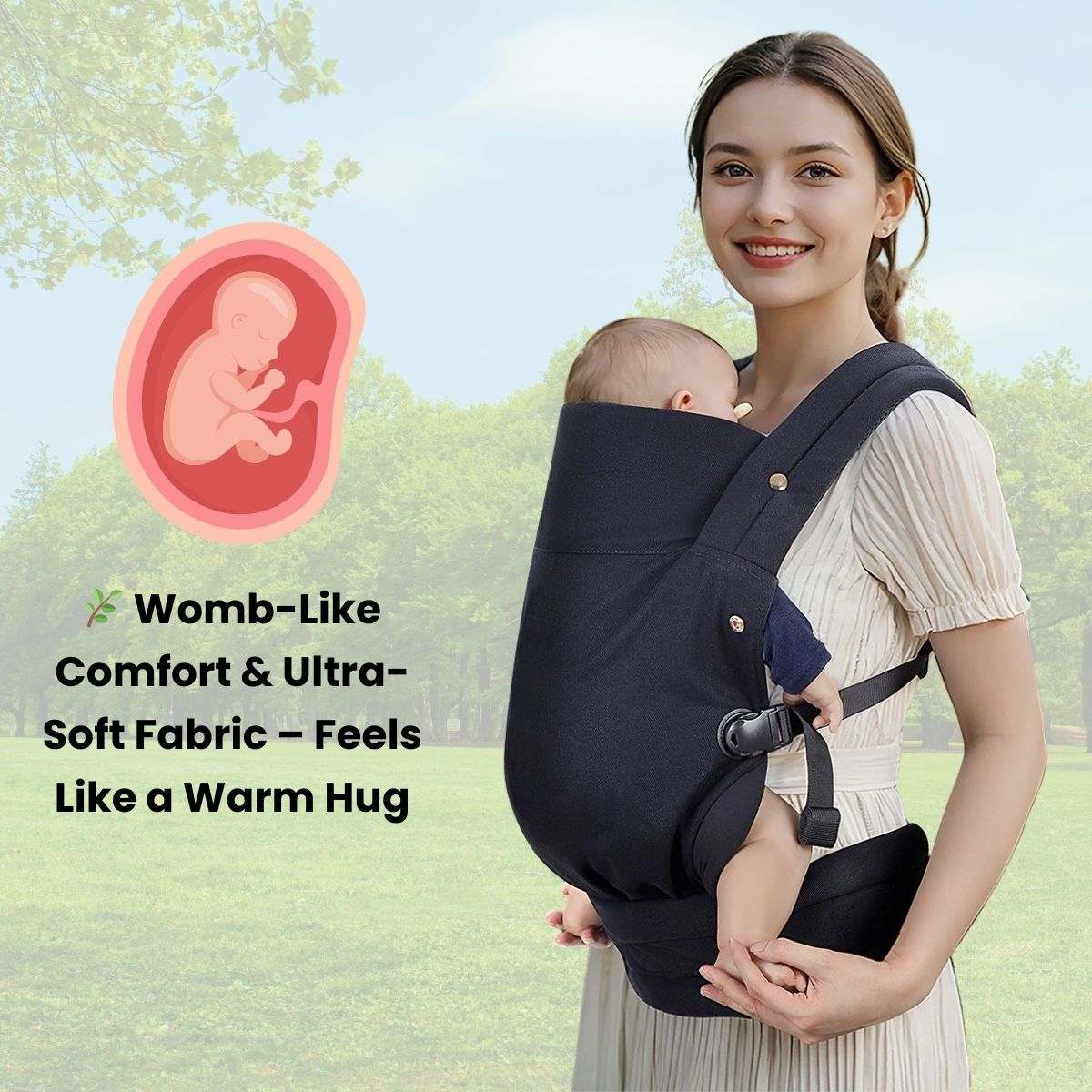 Toddly VivreNest ergonomic baby carrier with hip-healthy design and breathable fabric