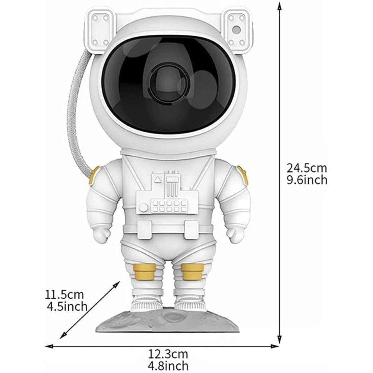 Glowly Astronaut LED galaxy projector night light with astronaut design and USB charging features