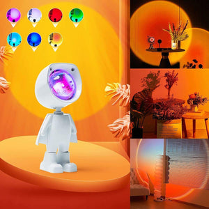 Glowly Astronaut Robot Sunset Lamp Projector Sunset Lights Night Light Night Light Projector