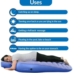inflatable pregnancy pillow in use lying face down for comfort and support
