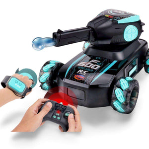 Kidst RC tank toy with gesture control, all-terrain wheels, and safe water bomb shooter