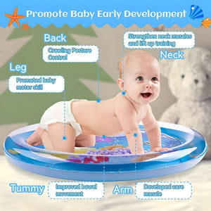 Toddly SplashCircle Round Tummy Time Water Mat Baby Sensory Play Mat Baby Water Play Mat