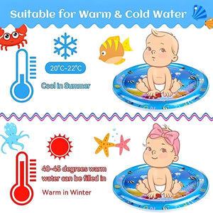 Toddly SplashCircle Round Tummy Time Water Mat Baby Sensory Play Mat Baby Water Play Mat
