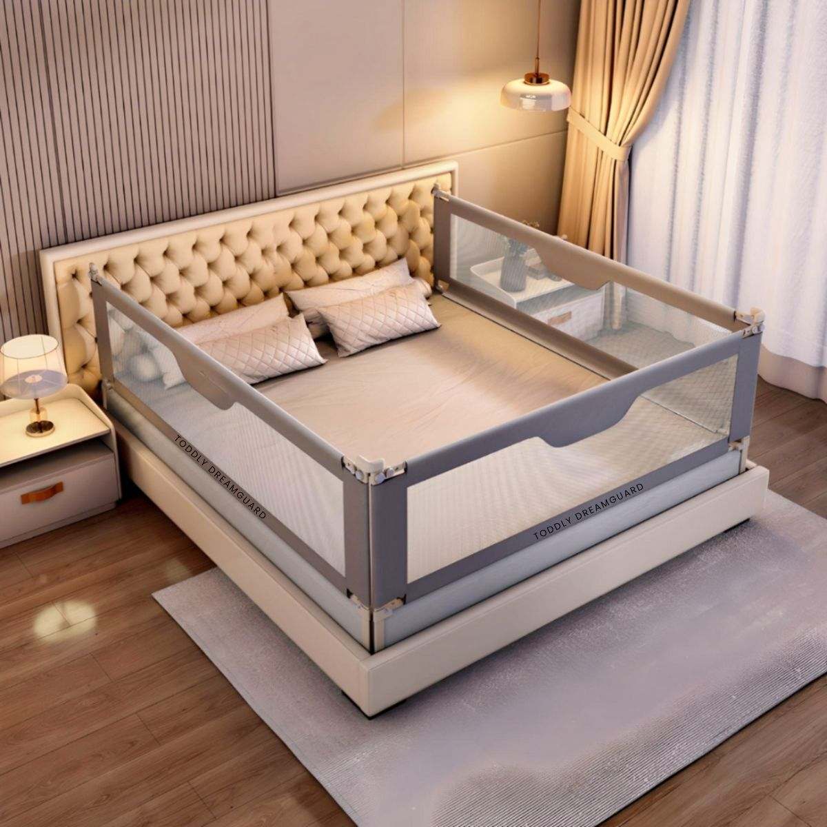 Toddly DreamGuard V2 sturdy toddler bed rail with child-safe lock