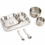 Toddly MealMate Pro – Premium Double-Layer Stainless Steel 5pcs Feeding Set for Baby-Led Weaning