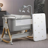 Toddly CuddleCrib 3-in-1 adjustable baby bassinet with wood grain finish and premium 4D Air Fiber mattress