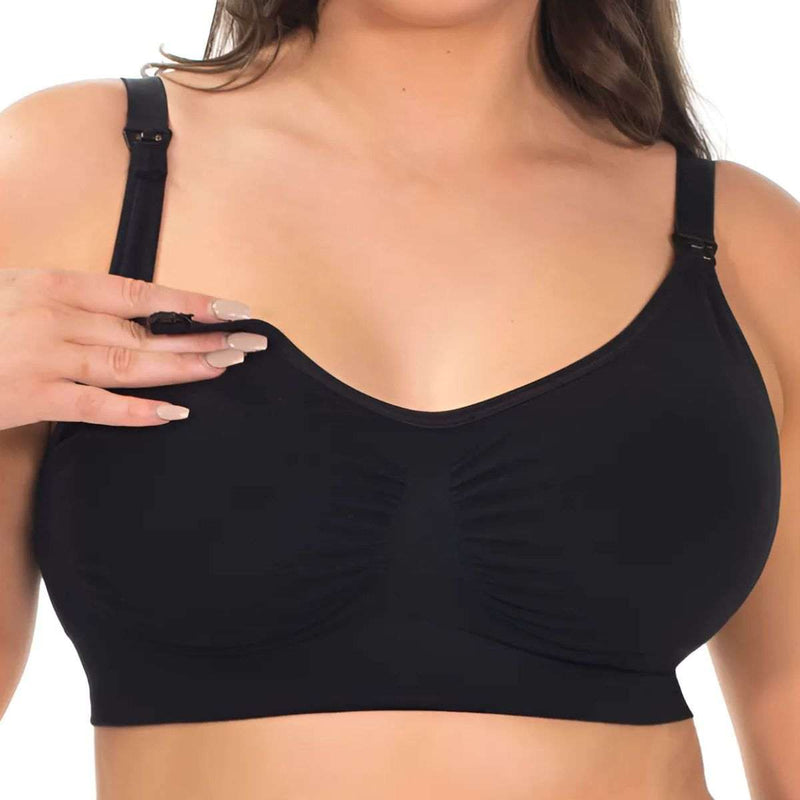 B Free Bamboo Wire Free Maternity and Nursing Bra in breathable bamboo fabric with seamless, wire-free design and removable padding for comfortable nursing and pregnancy support