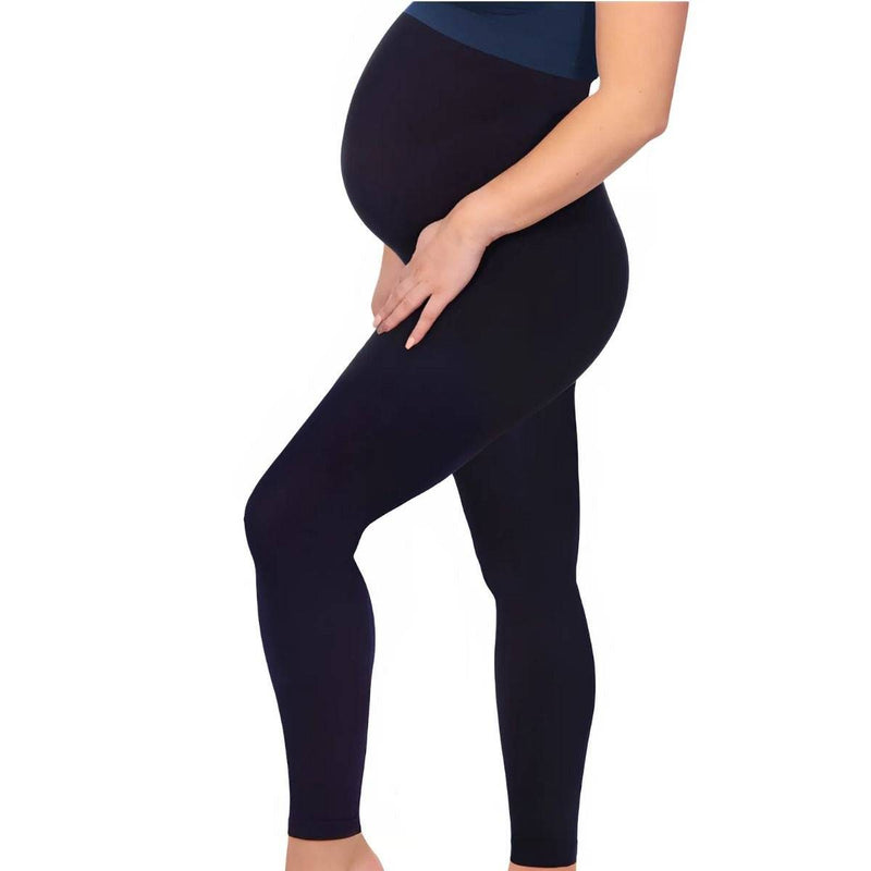 B Free Maternity bamboo leggings in black with high-rise ribbed waistband and seamless stretch design