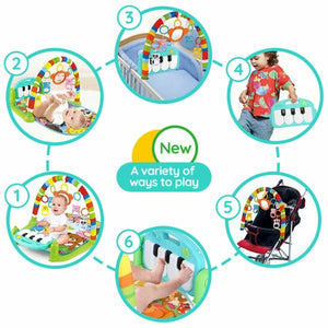 BabiePlay Kick'n'Play Musical Activity Baby Gym Mat for Motor & Early Development Baby Gym Mat