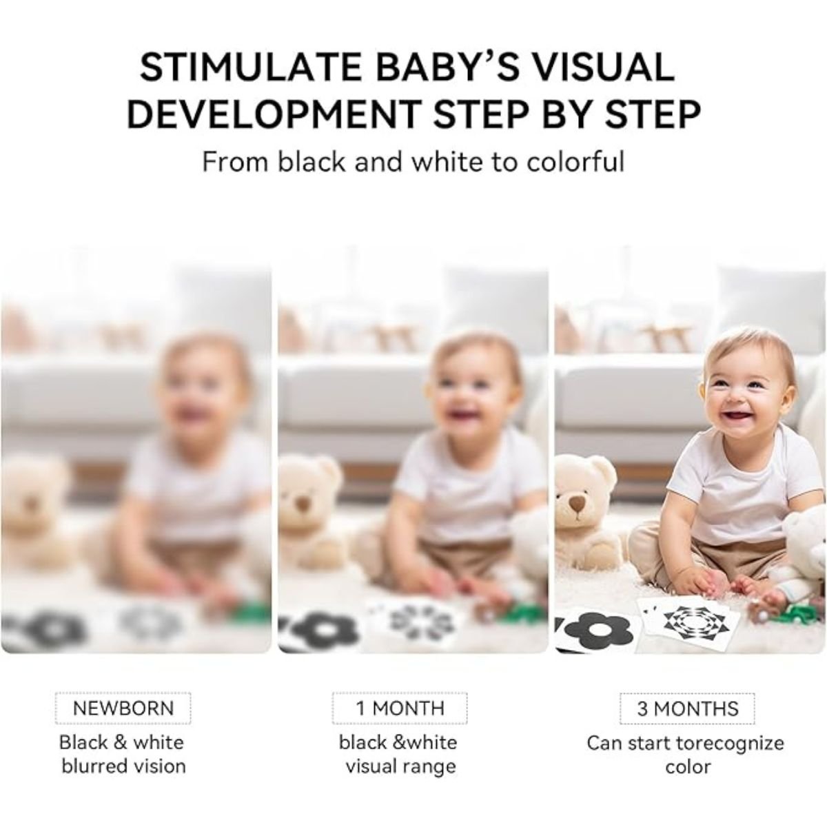 BabiePlayBabiePlay High - Contrast Baby Flashcards for Visual Stimulation & Brain DevelopmentVisual Stimulation Cards - Babies Mart Australia