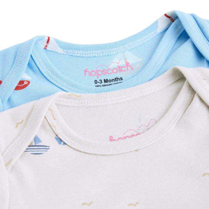 Feather & Fawn Hopscotch short sleeve baby bodysuit with nautical prints