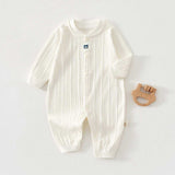 Feather & Fawn all-season 183 GSM cotton baby romper with full front snaps