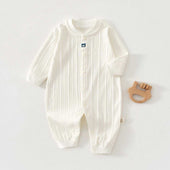 Feather & Fawn all-season 183 GSM cotton baby romper with full front snaps