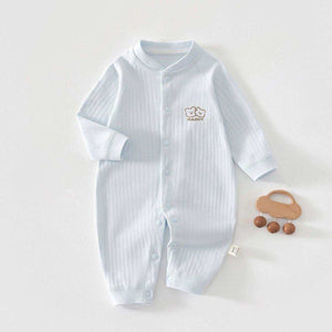 Feather & Fawn all-season cotton baby romper with full front snaps
