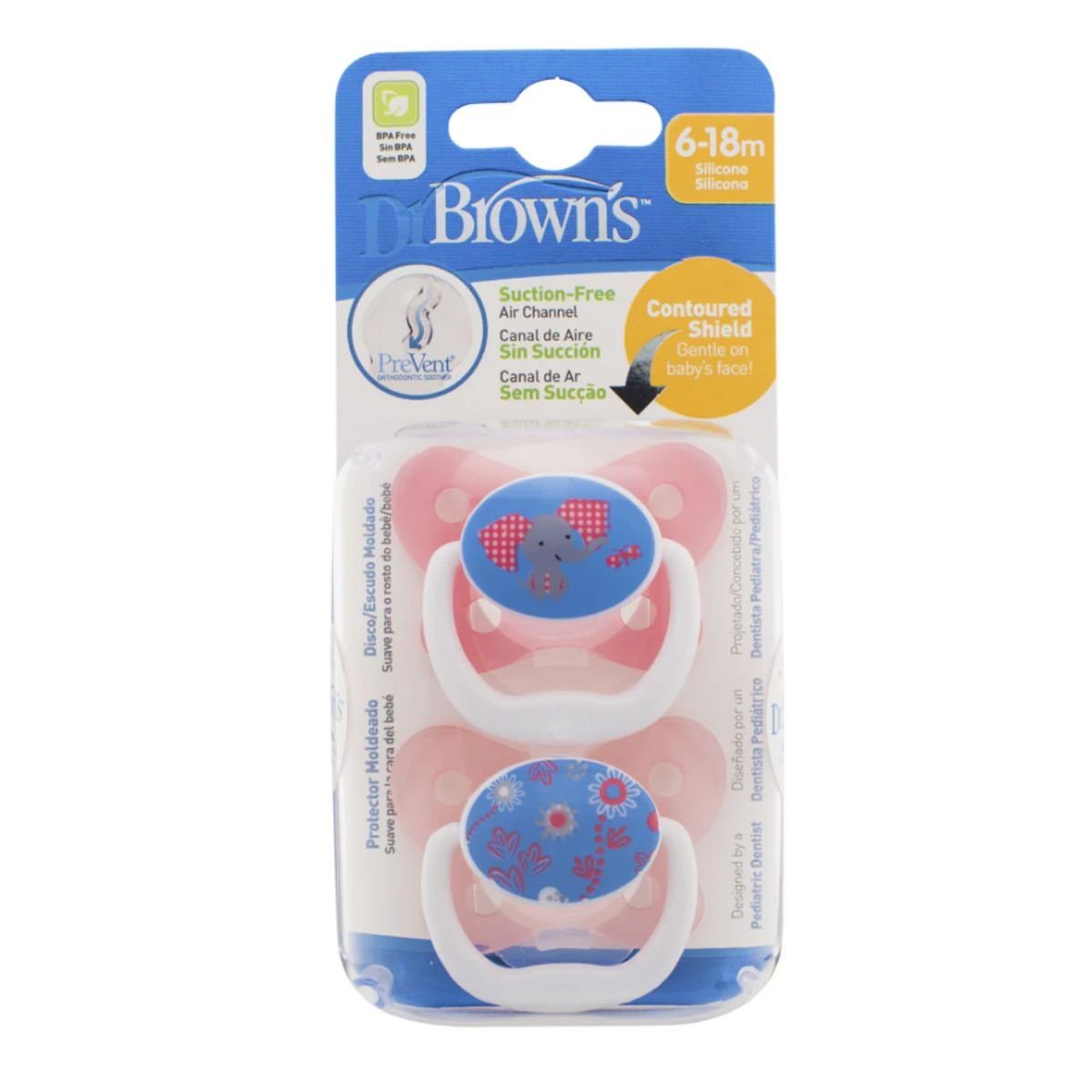 Dr Brown's PreVent Butterfly Shield Soother Pacifiers