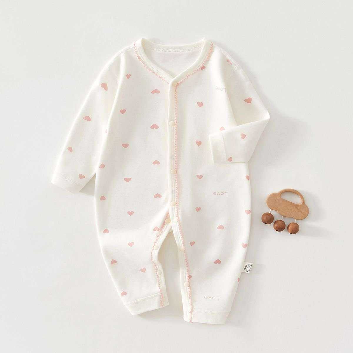 Feather & Fawn all-season cotton baby romper with full front snaps